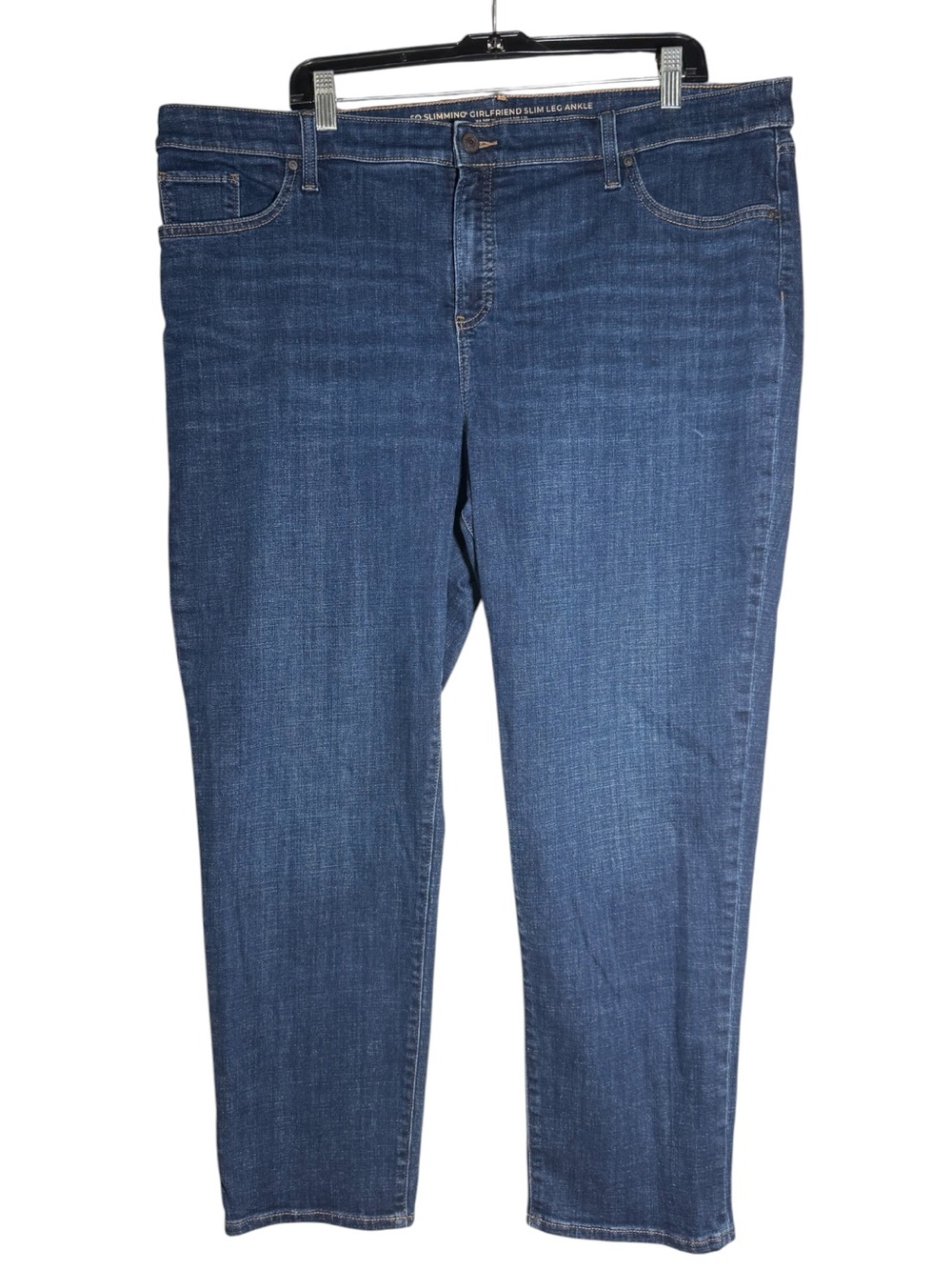 Chico’s SO SLIMMING Girlfriend Slim Leg Ankle Jeans Darker Blue Wash Sz 18 / 3.5